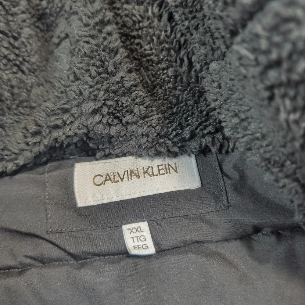 Calvin Klein Men XXL Black Puffer Jacket Sorona Aura Insulated Hooded Parka Coat